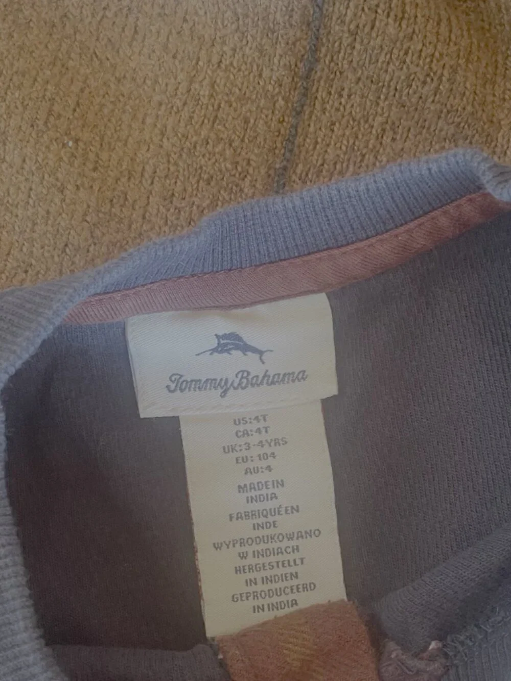 Tommy Bahama & Zara Boys 4Y 2-Piece Outfit Bundle Henley Shirt Jogger Pants